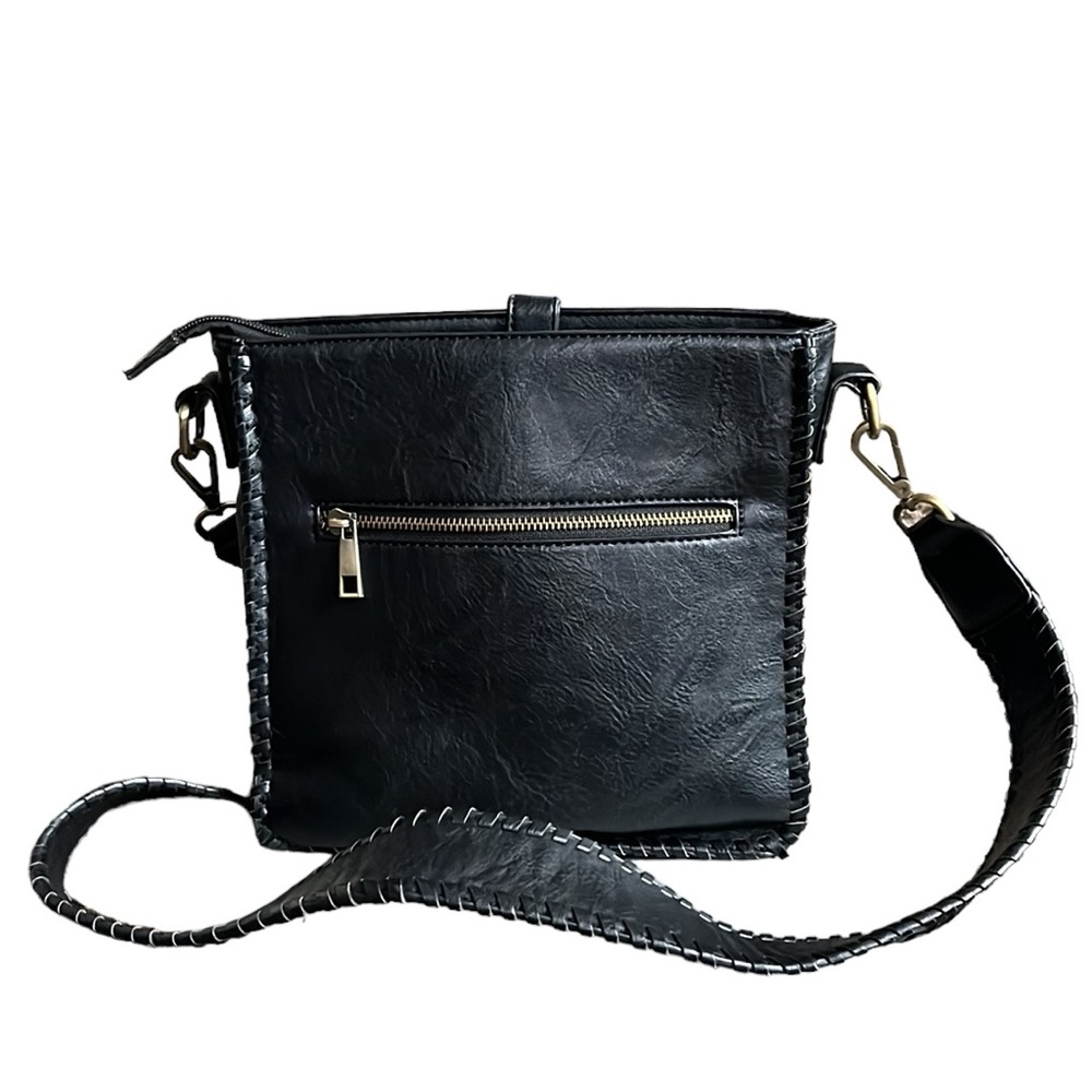 Antik Kraft Black Vegan Leather Crossbody